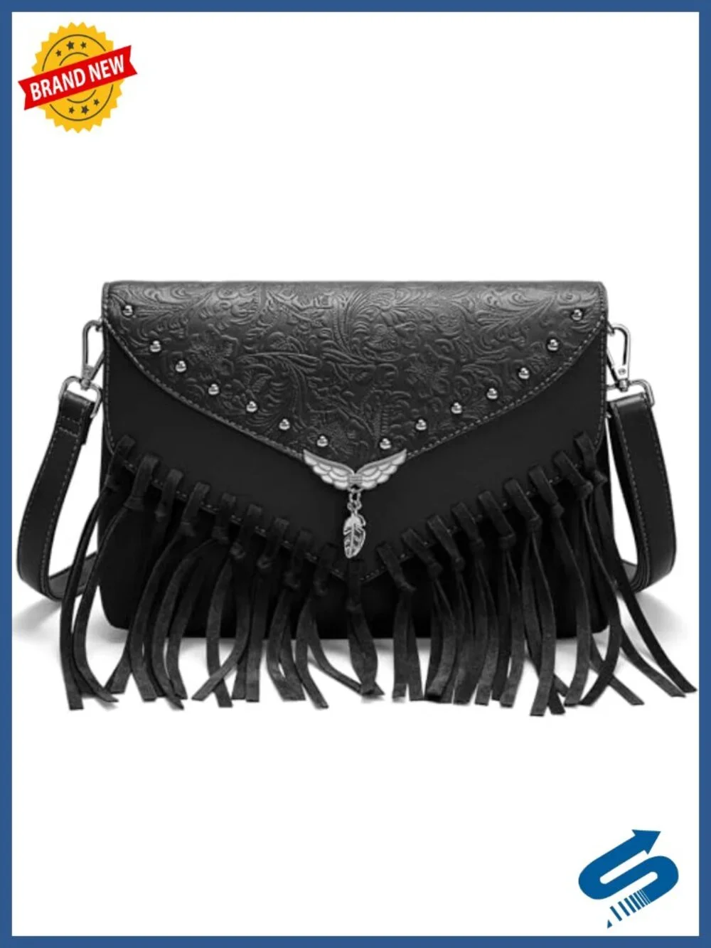 Vintage Cowgirl Fringe Crossbody Purse with Adjustable Strap